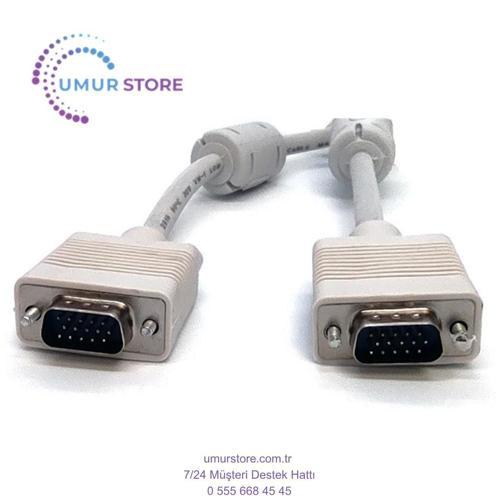 VGA Monitör Kablosu, DSUB 15 erkek DSUB 15 erkek, 30 metre, 3Coax/7C, AWG28, 2x ferrite filtreli, si