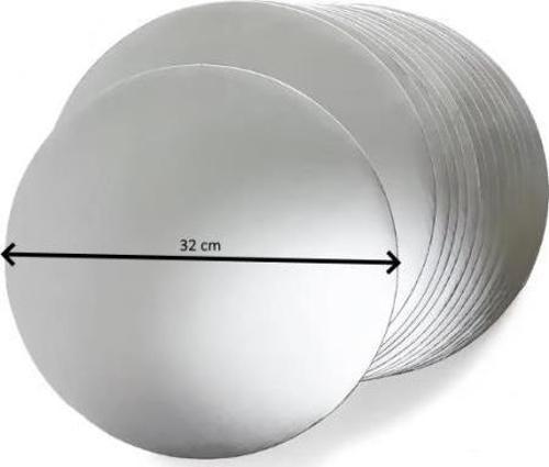 Turta Mendili / Pasta Altlığı Gümüş Yuvarlak 32 cm 10 adet