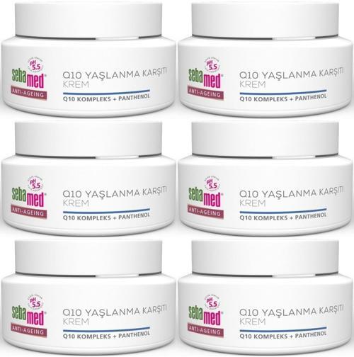 Q10 Yaşlanma ve Kırışıklık Karşıtı Koruyucu Anti-Age Krem 50ML (6 Lı Set)