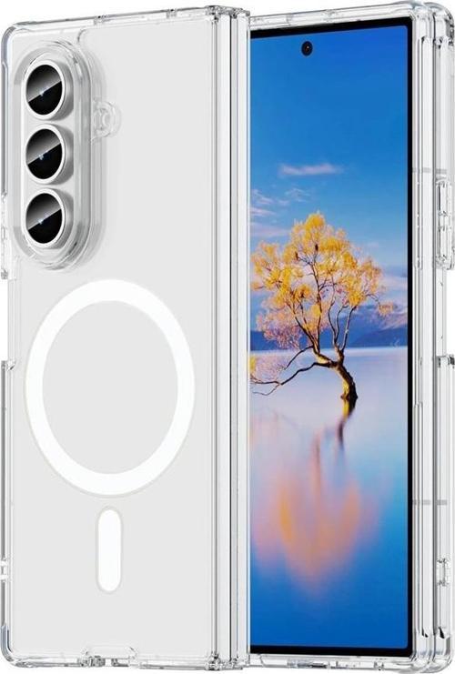 Samsung Galaxy Z Fold7 Kılıf Magsafe Özellikli Şeffaf Silikon Kapak