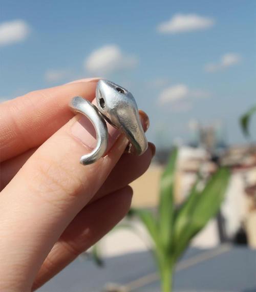Metal Yılan Figürlü Ayarlamalı Antik Yüzük