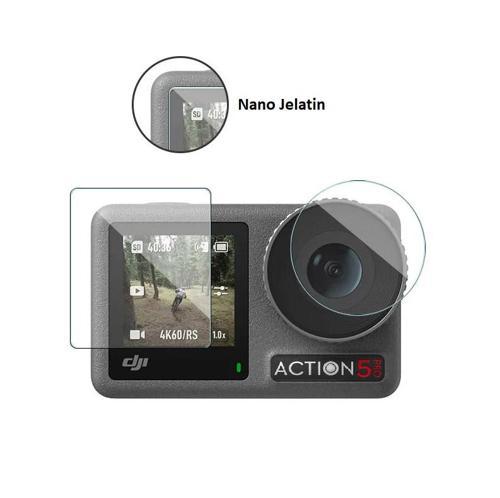 DJI Osmo Action 5 Pro Uyumlu Şeffaf Ekran koruyucu Nano Jelatin