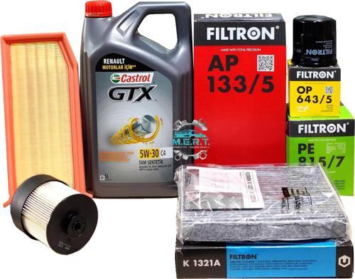 Clio 4 1.5 Dci Filtre Bakım Seti + Castrol 5W30