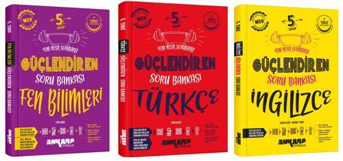 Ankara 2025 5. Sınıf Fen Bilimleri + Türkçe + İngilizce Güçlendiren Soru Bankası Seti 3 Kitap Güncel Müfredat