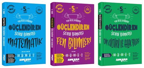 Ankara 2025 5. Sınıf Matematik + Fen Bilimleri + Din Kültürü Güçlendiren Soru Bankası Seti 3 Kitap Güncel Müfredat