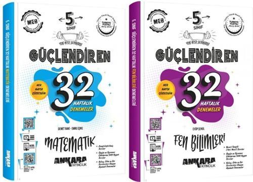 Ankara 2025 5. Sınıf Matematik + Fen Bilimleri Güçlendiren 32 Haftalık Deneme 2 Kitap