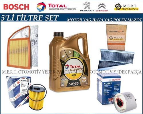 Peugeot 301 1.6 Hdi Euro 5 Filtre Bakım Seti + Motor Yağı
