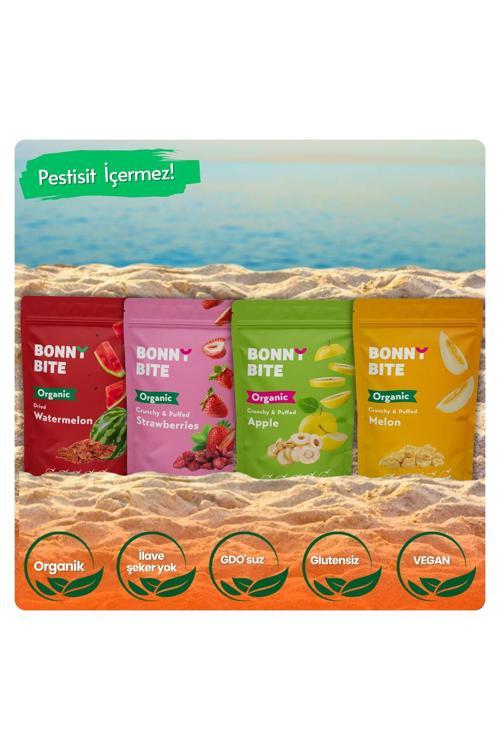 Kurutulmuş Organik Karpuz, Çilek, Elma & Çıtır Kavun 4'Lü Paketi