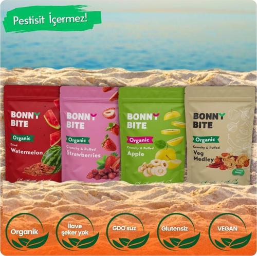 Kurutulmuş Organik Karpuz, Çilek, Elma & Sebze 4'Lü Paketi