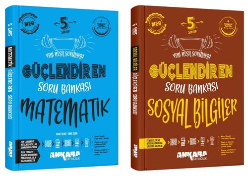 Ankara 2025 5. Sınıf Matematik + Sosyal Bilgiler Güçlendiren Soru Bankası Seti 2 Kitap Güncel Müfredat