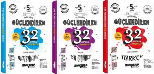 Ankara 2025 5. Sınıf Matematik + Türkçe + Fen Bilimleri Güçlendiren 32 Haftalık Deneme 3 Kitap