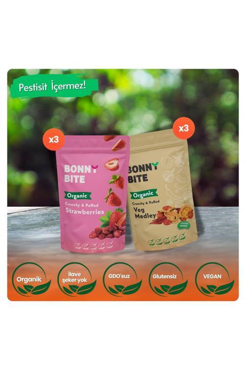 Organik Çıtır Çilek & Çıtır Sebze (Kapya Biber, Cherry Domates, Soğan) 6'Lı Paketi