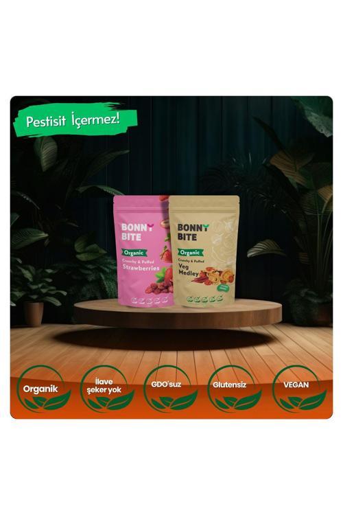 Organik Çıtır Çilek & Çıtır Sebze (Kapya Biber, Cherry Domates, Soğan) İkili Paketi