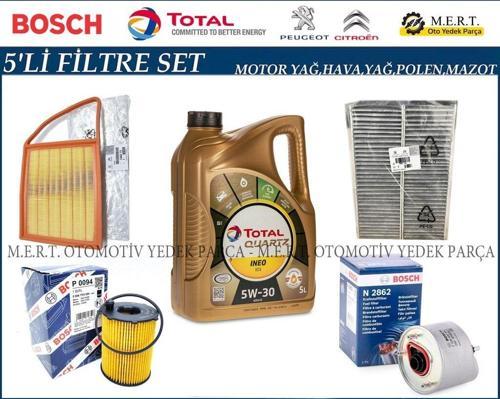 Peugeot Partner 1.6 Hdi Euro 5 Filtre Bakım Seti + Motor Yağı