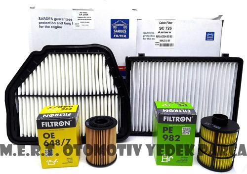 Opel Antara 2.0 Dizel 4'Lü Filtre Bakım Seti Sardes + Filtron