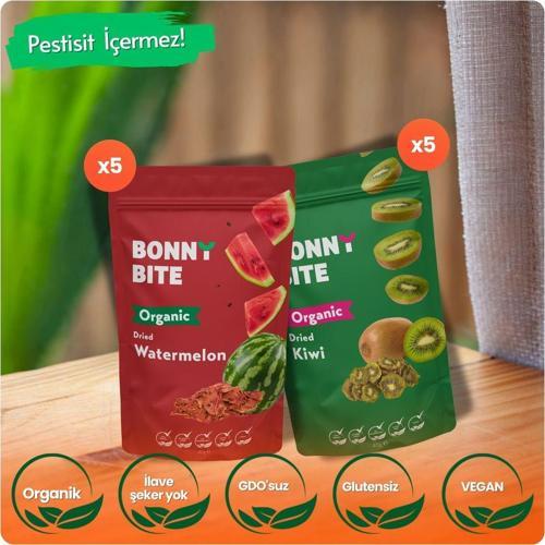 Organik Kurutulmuş Karpuz & Kurutulmuş Kivi 10'Lu Paketi