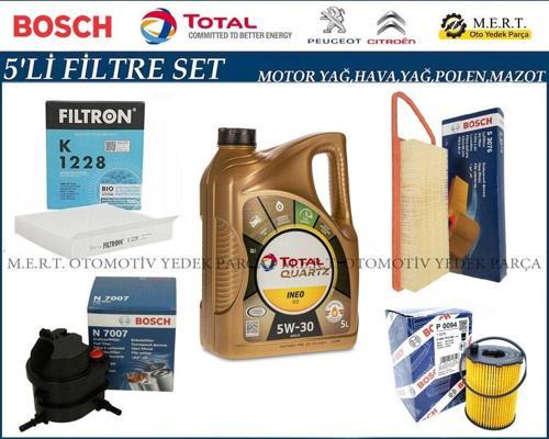 Citroen Nemo 1.4 Hdi Filtre Bakım Seti + Motor Yağı