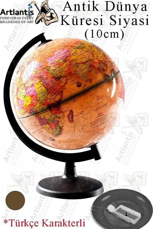 Dünya Küresi 10cm Siyasi 1 Adet Masaüstü Siyasi Dünya Küresi Coğrafya Sınıf Eğitim Kalemtraşlı Dünya