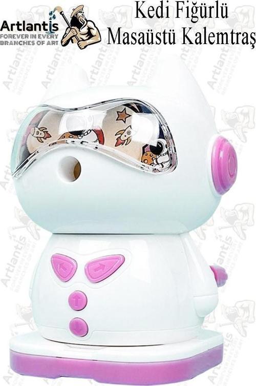 Kollu Kalemtraş Masa Tipi Kedi Figürlü 1 Adet Masaüstü Kollu Kalem Tıraş Kalem Sınıf Ofis Okul