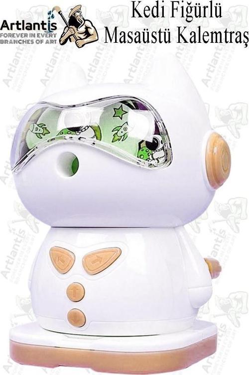 Kollu Kalemtraş Masa Tipi Kedi Figürlü 1 Adet Masaüstü Kollu Kalem Tıraş Kalem Sınıf Ofis Okul