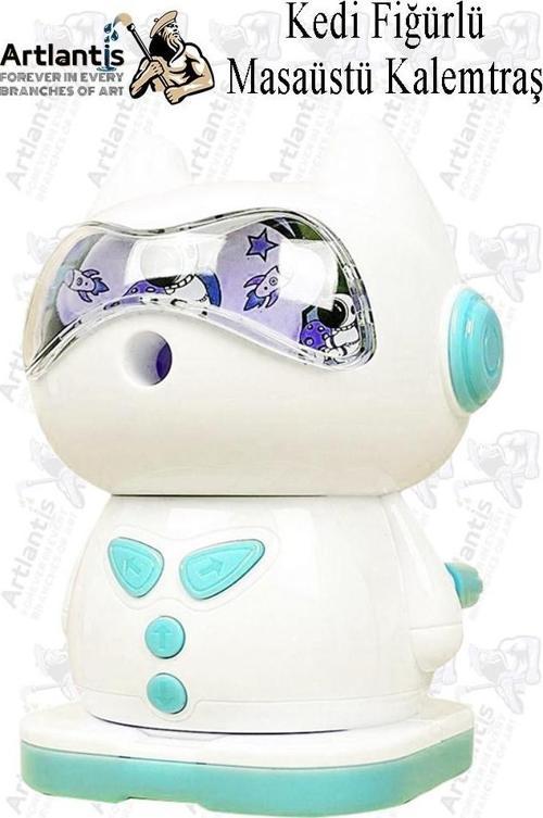 Kollu Kalemtraş Masa Tipi Kedi Figürlü 1 Adet Masaüstü Kollu Kalem Tıraş Kalem Sınıf Ofis Okul