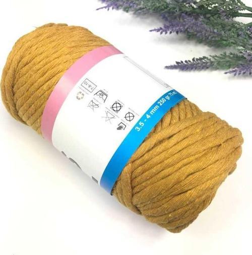 Pamuk Makrome 4 mm İp Hardal