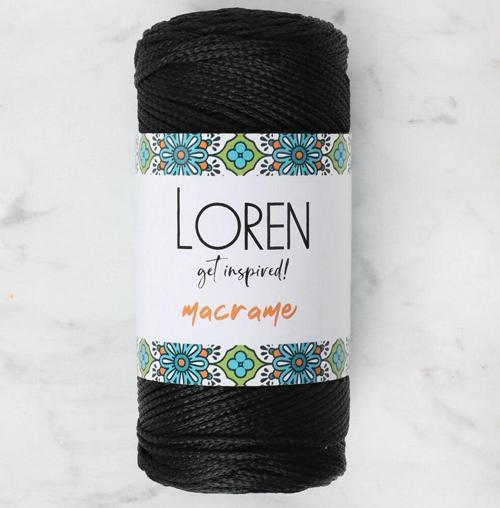  Macrame Siyah El Örgü İpi - RM 001 - 34323