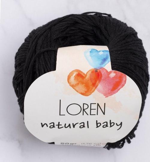  Natural Baby Siyah El Örgü İpi - R004 - 33697