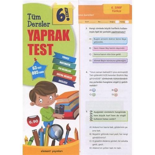 Element Yayınları 6. Sınıf Tüm Dersler Yaprak Test
