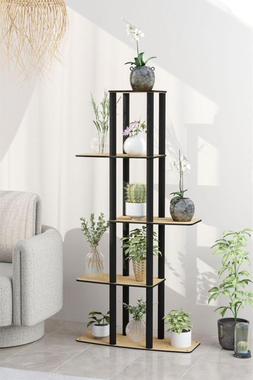Gardenya Çok Katlı Çiçeklik Saksılık Meşe