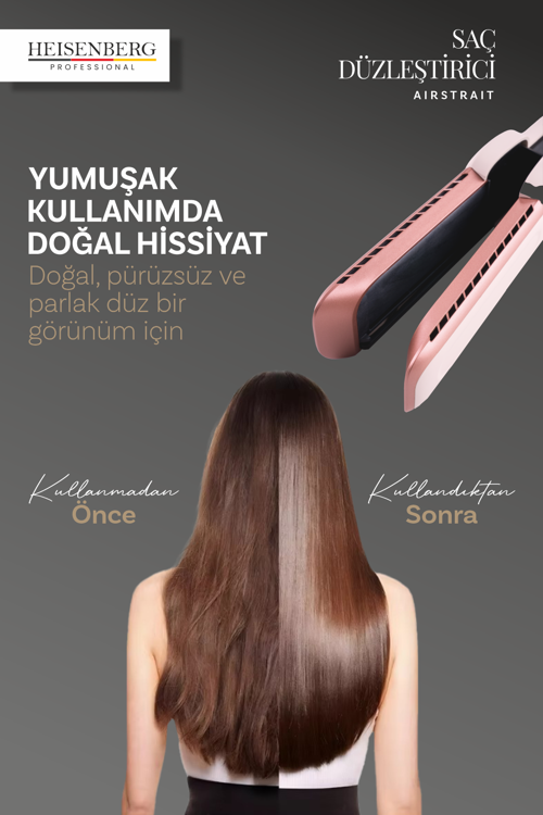 Airstrait Saç Düzleştirici Hava Üflemeli Saç Şekillendirici Saç Maşası Pink