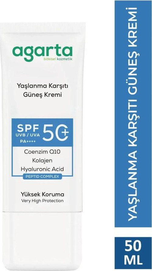 Agarta Doğal Güneş Kremi Yaşlanma Karşıtı 50 SPF 50 ml