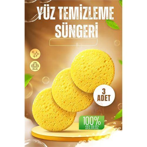   Makyaj Temizlik Pedi Cilt Temizlik Süngeri Doğal Selülöz 3 ADET