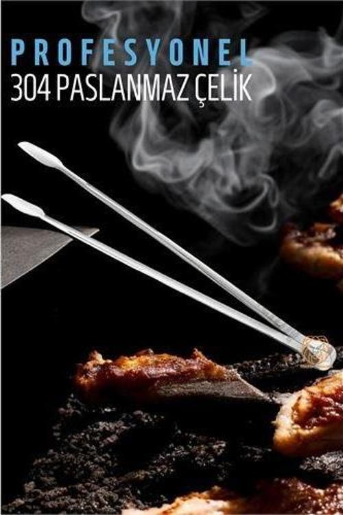  Barbekü Mangal Maşası Kömür Köz Maşası 304 Paslanmaz Çelik
