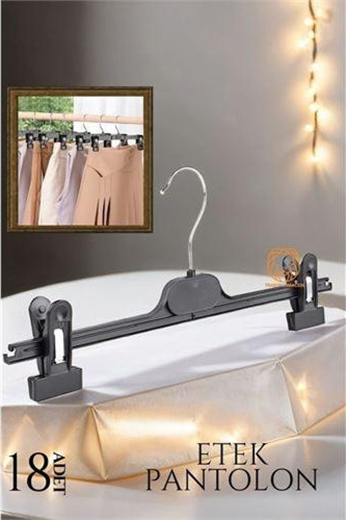 Etek Pantolon Eşarp Kıskaçlı Askı 18 li SET