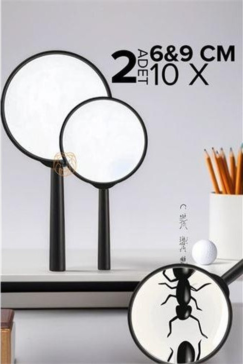 10X Büyüteç 6 ve 9 cm 2 li SET