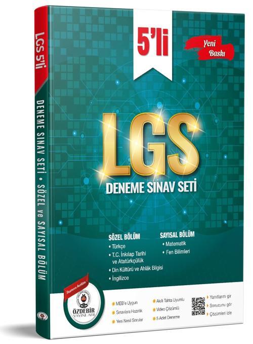 Özdebir Yayınları 8. Sınıf Lgs 5'Li Deneme Seti