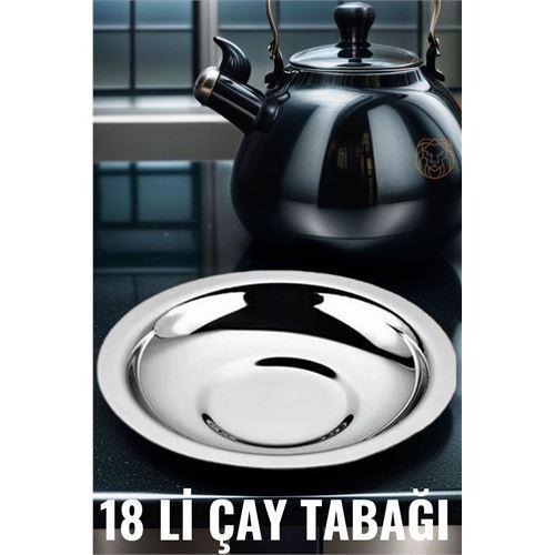  18 li Metal Çay Tabağı Veneta Design Seti