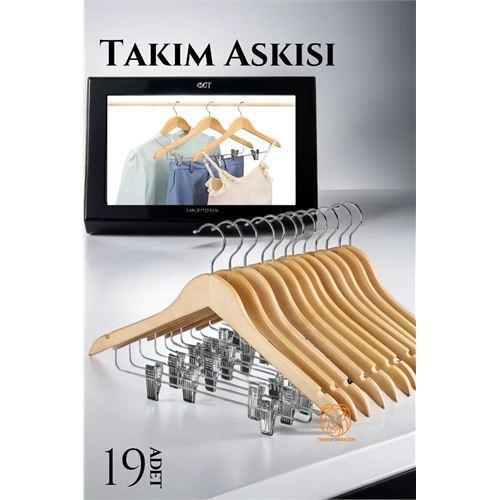  Takım Askısı Ceket Etek Pantolon Kıskaçlı 19 ADET