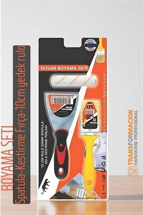 Modacar Boyama Seti - Spatula - Kestirme Fırça - 10cm yedek rulo