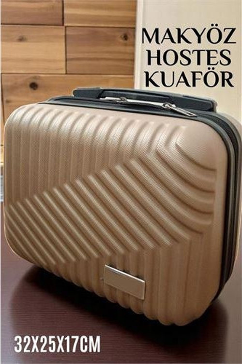 Makyaj Çantası Kuaför Çantası Kabin içi Çanta Hostes Çantası BEJ
