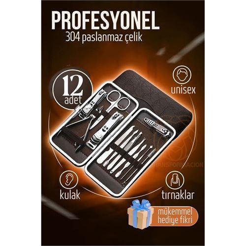  Manikür Seti Pedikür Kulak Yüz Bakım Kiti Profesyonel 304 Çelik Krom