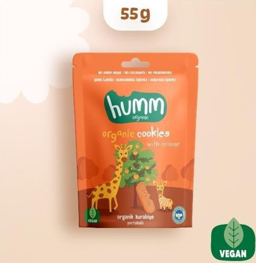 Humm Organik Vegan Portakallı Kurabiye 55 Gr