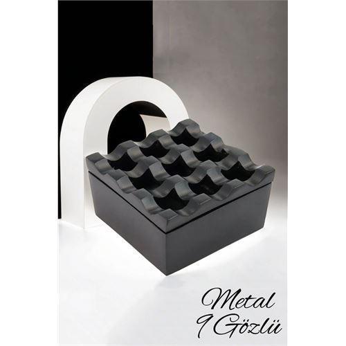  Rexite Siyah Metal 9 Gözlü Kül Tablası