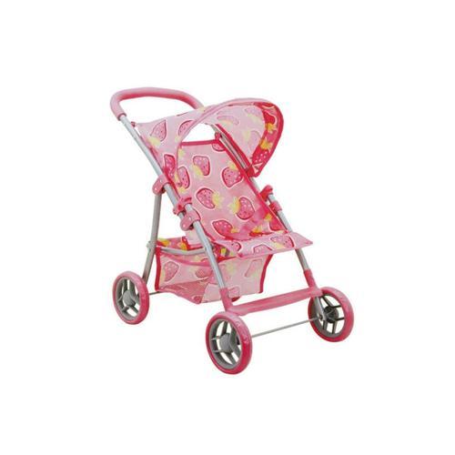 Çilek Desenli 4 Tekerlekli Bebek Arabası Puset Katlanabilir 09324