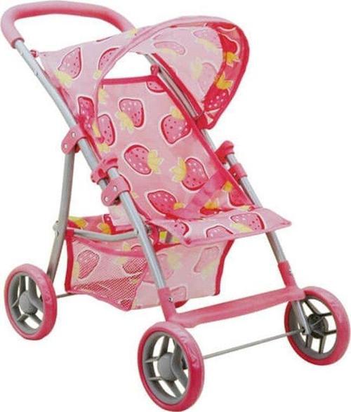 Çilek Desenli 4 Tekerlekli Bebek Arabası Puset Katlanabilir 09324