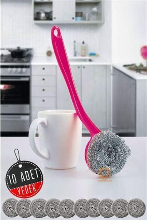 Çelik Tel Bulaşık Teli Ergonomik 10 Yedekli M.Janssens Design
