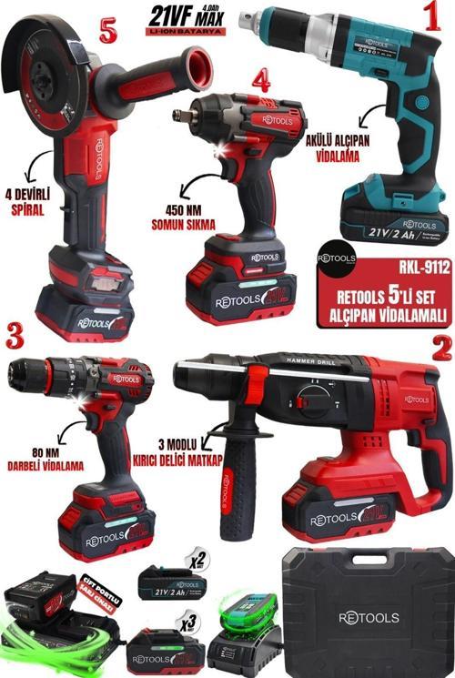 5 Lİ SET KIRMIZI KABARTMALI (4 LÜ SET + ALÇIPAN VİDALAMA)