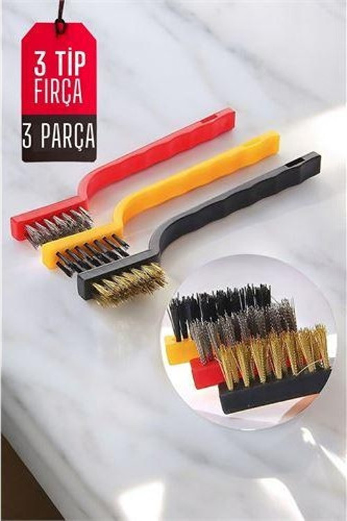 Mutfak Fırça Seti 3 Değişik Uçlu