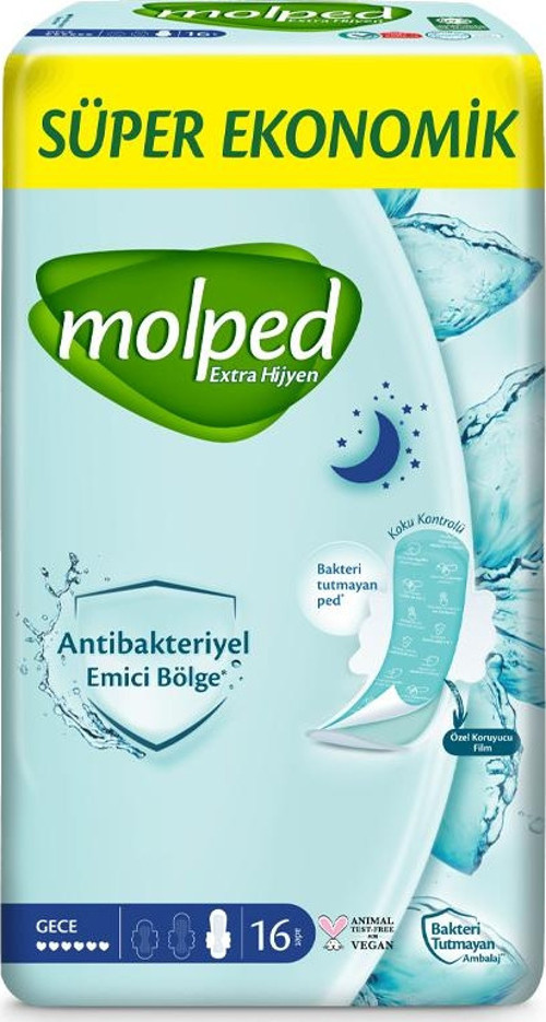 Molped Ekstra Hijyen Gece Ped Süper Eko 16 Adet